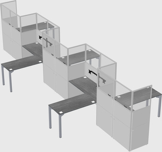 L-shape cubicles