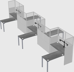 L-shape cubicles
