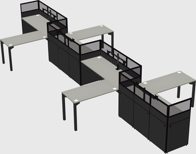 L-shape cubicles
