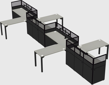 L-shape cubicles