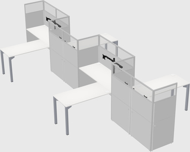 L-shape cubicles