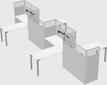 L-shape cubicles