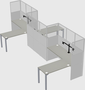 L-shape cubicles