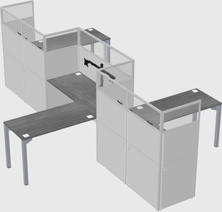 L-shape cubicles
