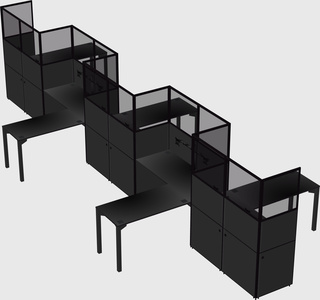 L-shape cubicles