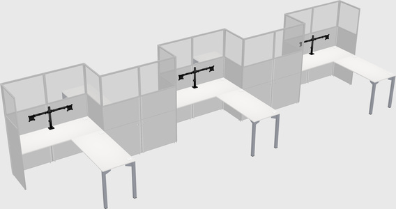 L-shape cubicles