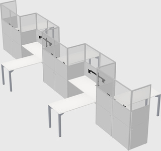 L-shape cubicles