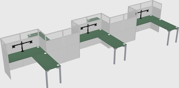 L-shape cubicles