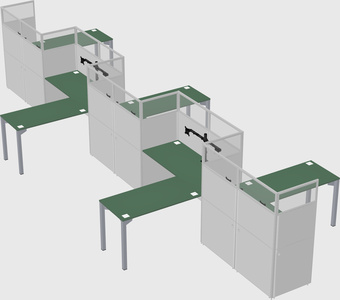 L-shape cubicles