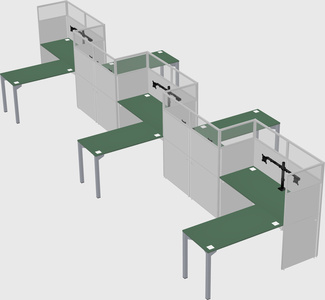 L-shape cubicles