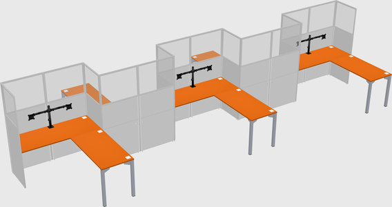 L-shape cubicles