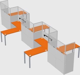 L-shape cubicles