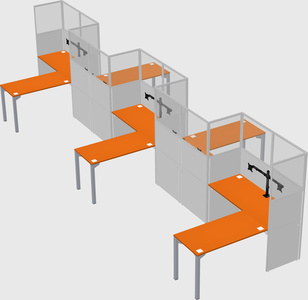 L-shape cubicles