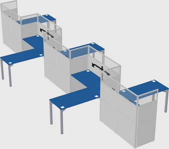 L-shape cubicles