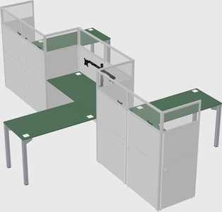 L-shape cubicles