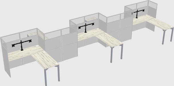 L-shape cubicles