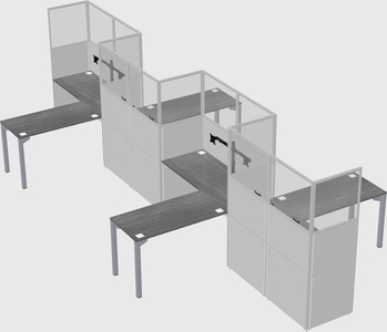 L-shape cubicles