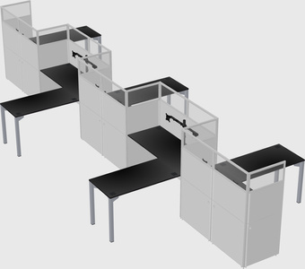 L-shape cubicles
