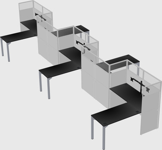 L-shape cubicles
