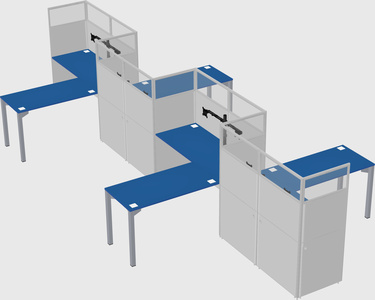 L-shape cubicles