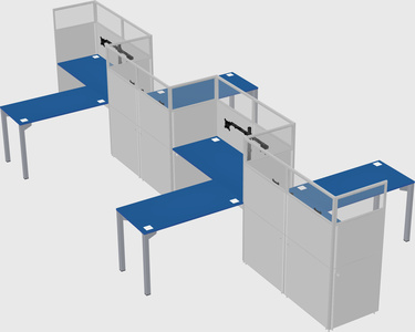 L-shape cubicles