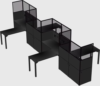 L-shape cubicles