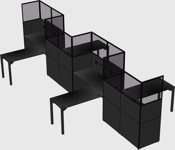 L-shape cubicles