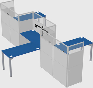 L-shape cubicles