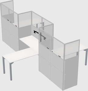 L-shape cubicles