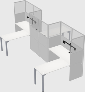 L-shape cubicles