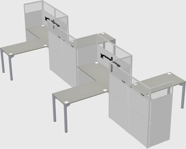 L-shape cubicles