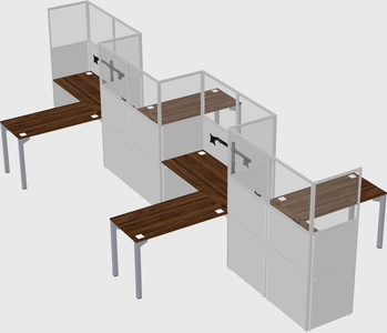 L-shape cubicles