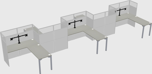L-shape cubicles