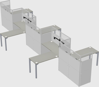 L-shape cubicles