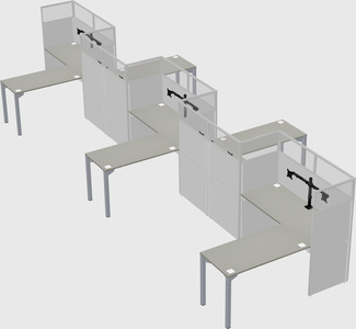 L-shape cubicles