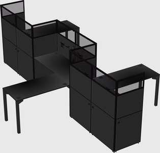 L-shape cubicles