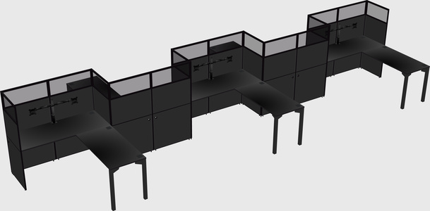 L-shape cubicles