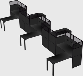 L-shape cubicles