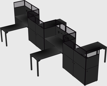 L-shape cubicles