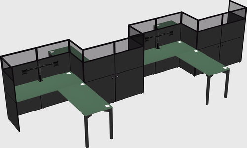 L-shape cubicles