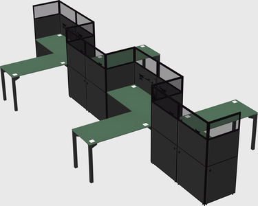 L-shape cubicles