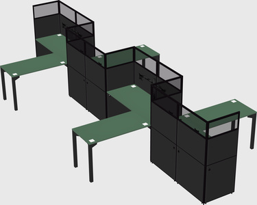 L-shape cubicles