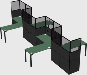 L-shape cubicles