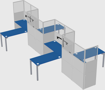 L-shape cubicles