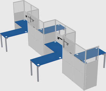 L-shape cubicles