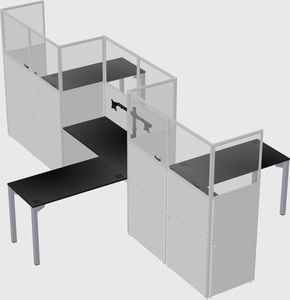L-shape cubicles