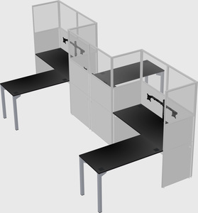 L-shape cubicles