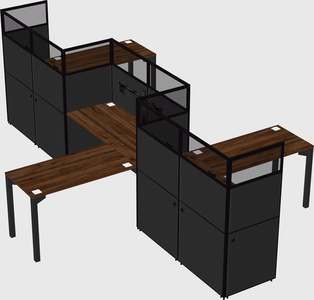 L-shape cubicles