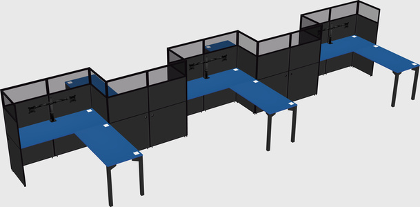 L-shape cubicles
