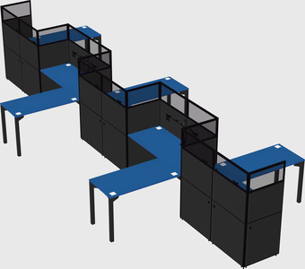 L-shape cubicles